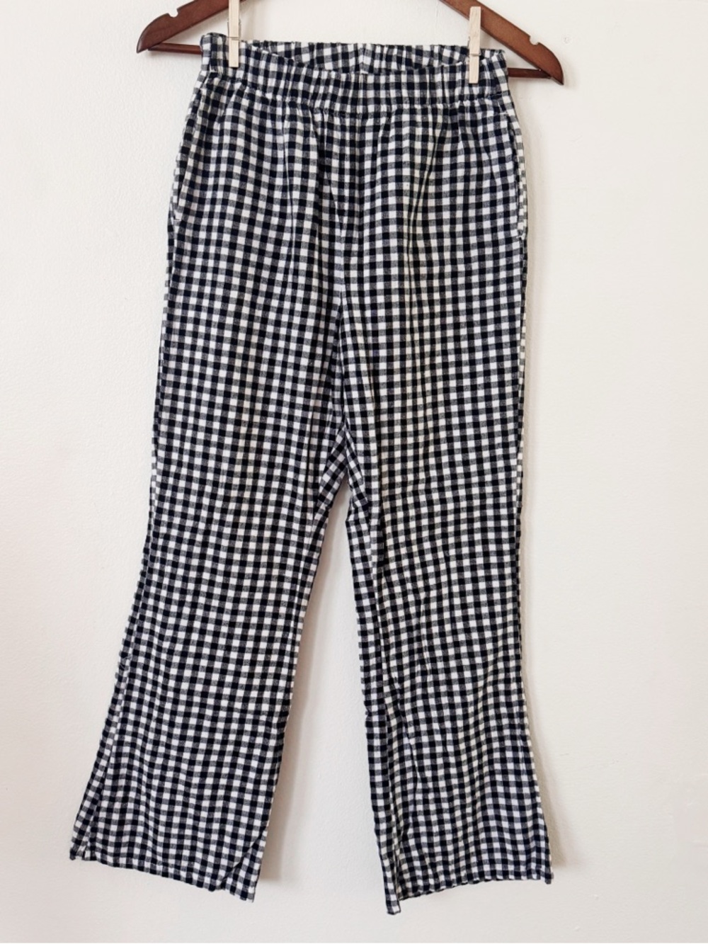 American Eagle Black & White Gingham Pull-On Pants XS